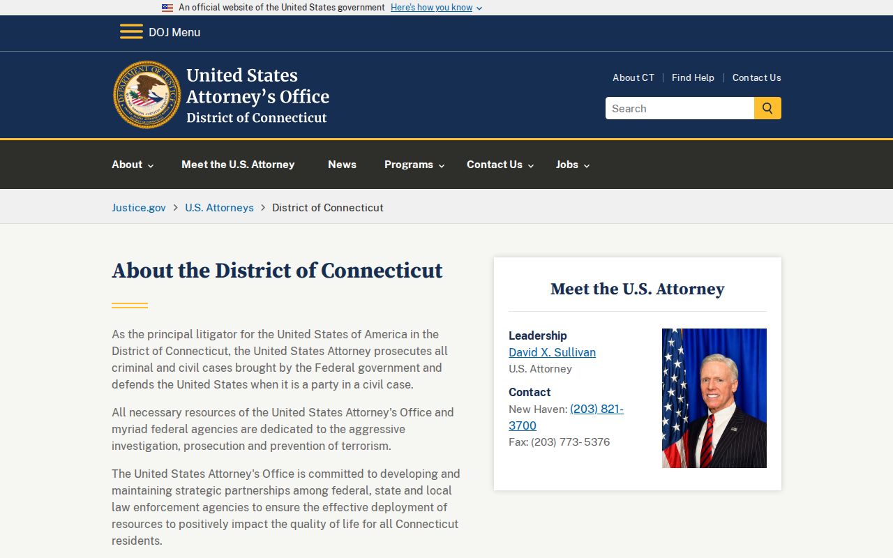 Hartford County arrest records and federal court charge source