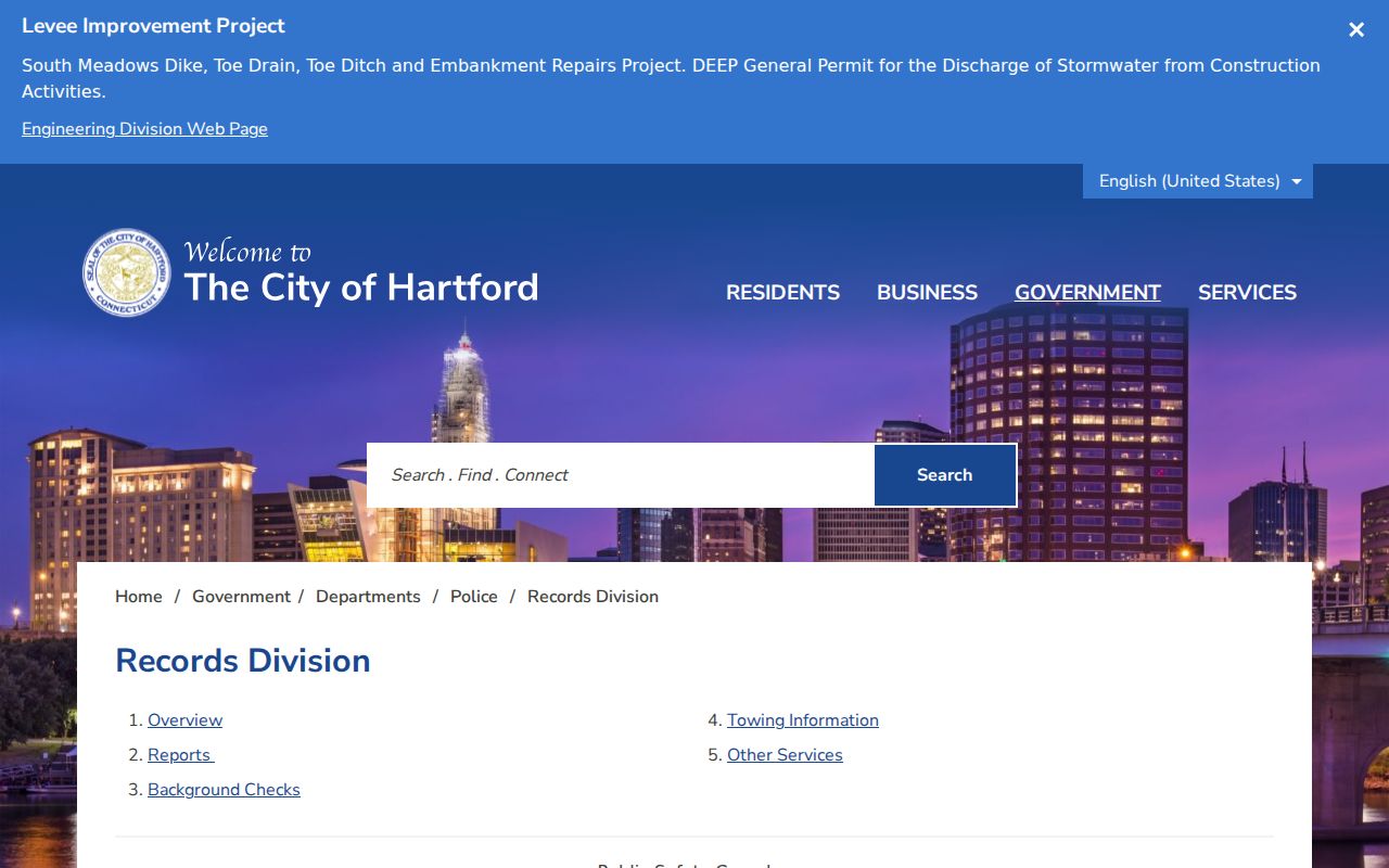 Hartford County criminal court records Hartford Police Records Division