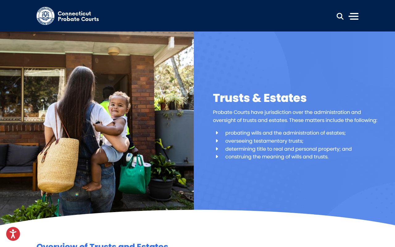 Hartford County probate court records trusts and estates resource