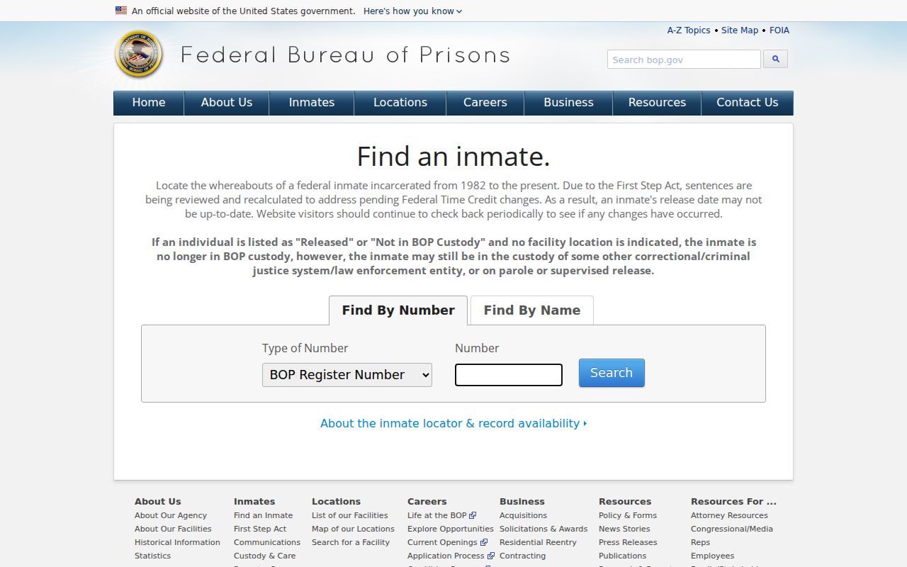 Hartford County inmate records federal inmate locator